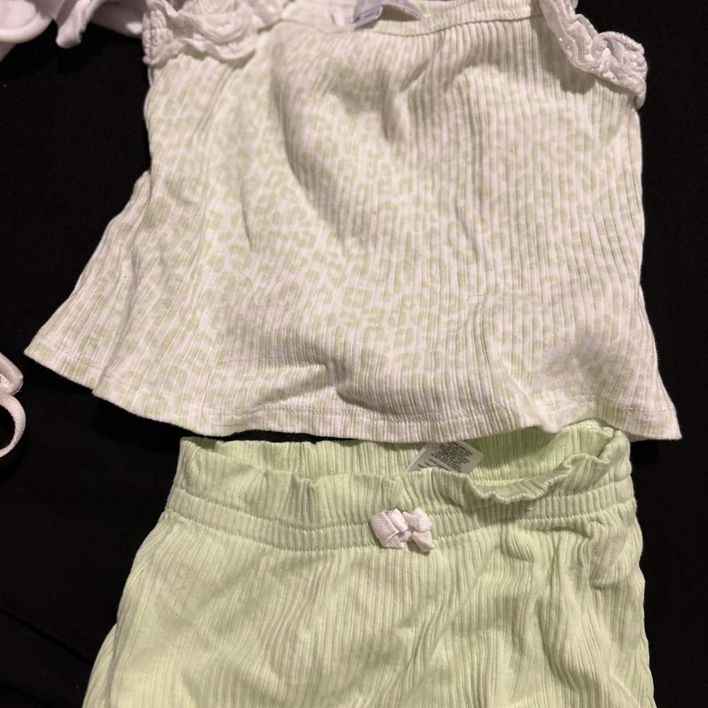 Light Green and White Baby Outfit